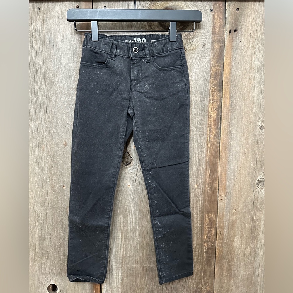 GapKids Super Skinny Glitter Jeans in Black Denim Size 6 Regular Girls